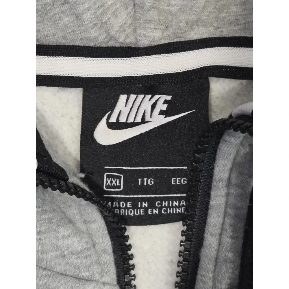 Nike Air Full Zip Hoodie Gray Black Spell Out XXL Authentic Sportswear‎